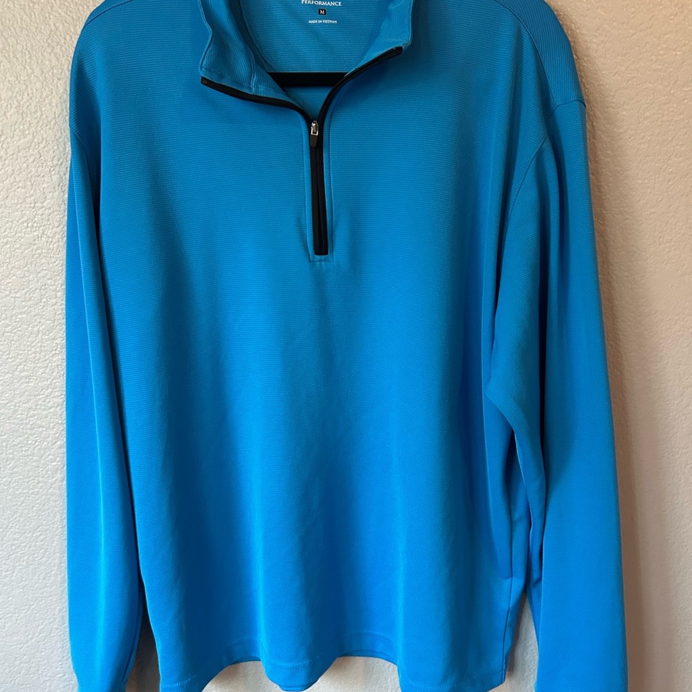 Vibrant Blue Zip-Up Sweater for Men